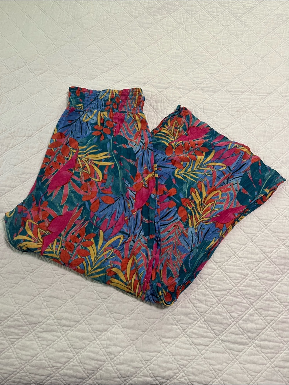 Kona Sol Tropical Floral Wide-Leg Pants XL